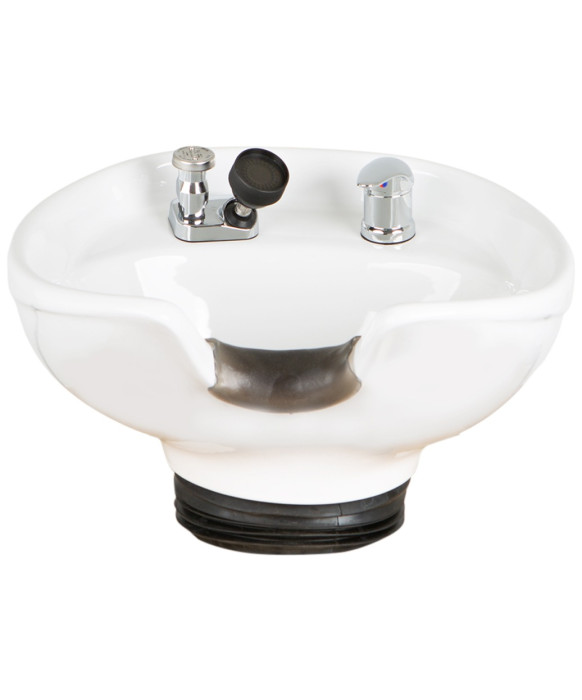Tilting Porcelain Shampoo Bowl w/ Hardware - TS