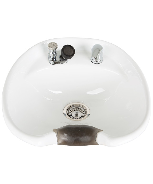 Tilting Porcelain Shampoo Bowl w/ Hardware - TS