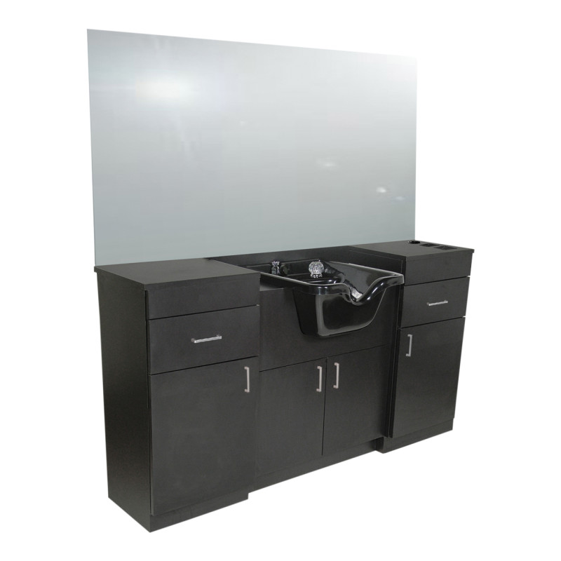 Collins QSE Barber Station 5501 Traditional Wet Station with Wall