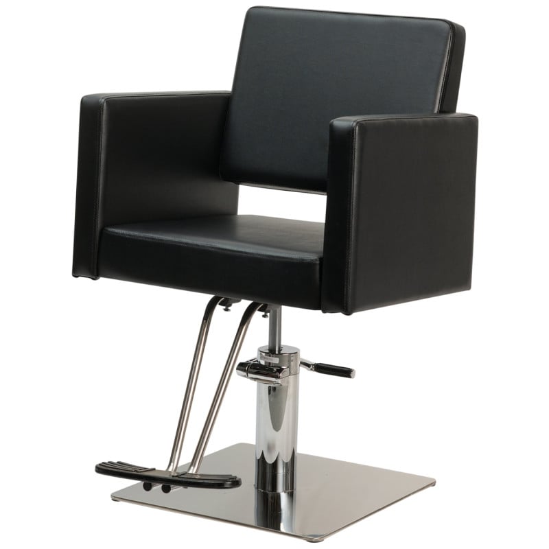 Aria Black Hydraulic Salon Styling Chair on Square Base with Extra