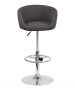Contemporary Curved Vinyl Adjustable Stool With Chrome Base-image2