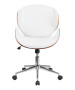 Mid-Back Walnut Wood Swivel Chair-image3
