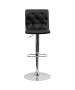 Contemporary Tufted Vinyl Adjustable Stool with Chrome Base-image4