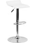 Contemporary Vinyl Adjustable Height Stool with Chrome Base-image6
