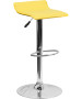 Contemporary Vinyl Adjustable Height Stool with Chrome Base-image7