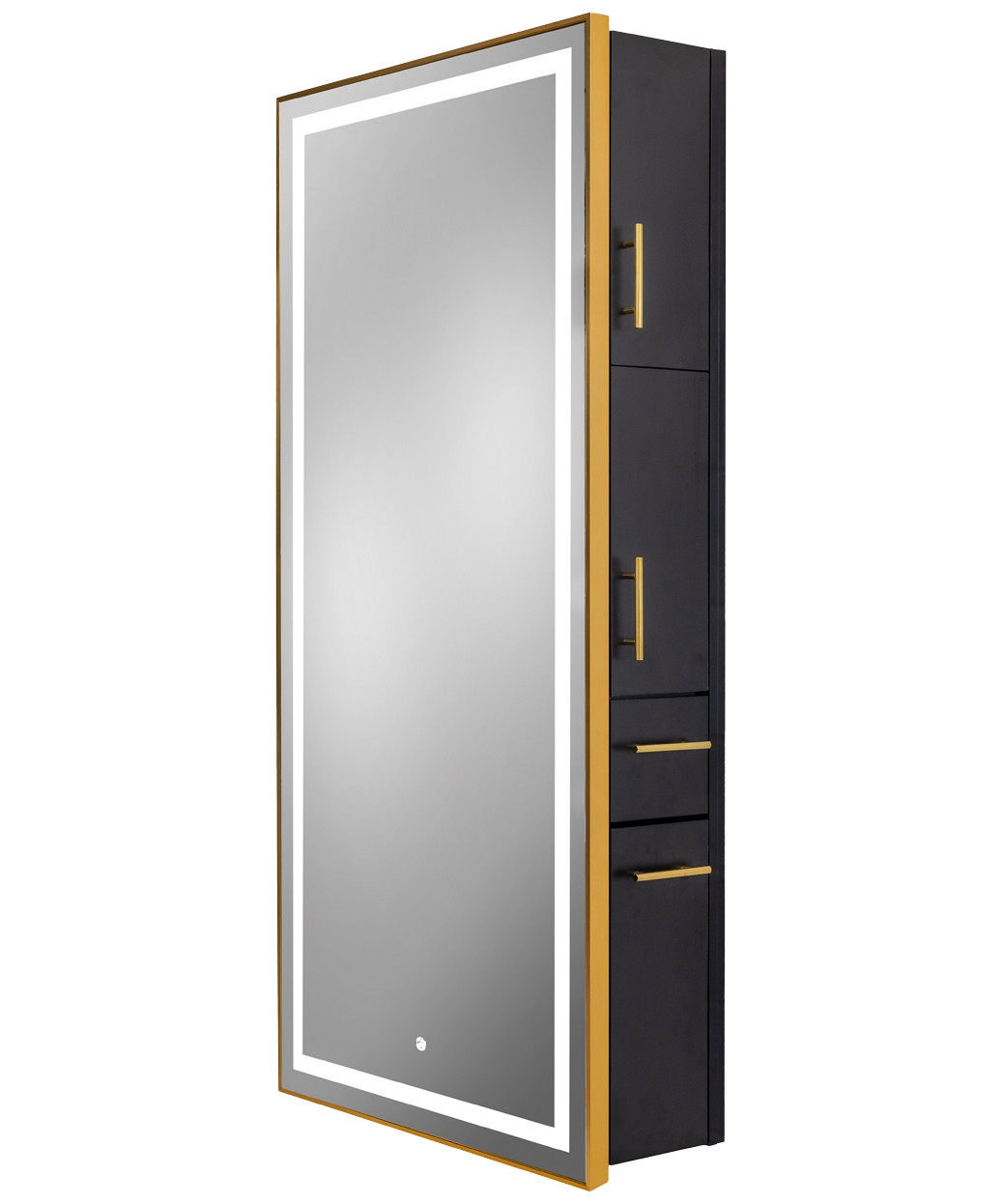 Pibbs Lumina Gold Frame LED Salon Mirror & Storage 9220-SER w
