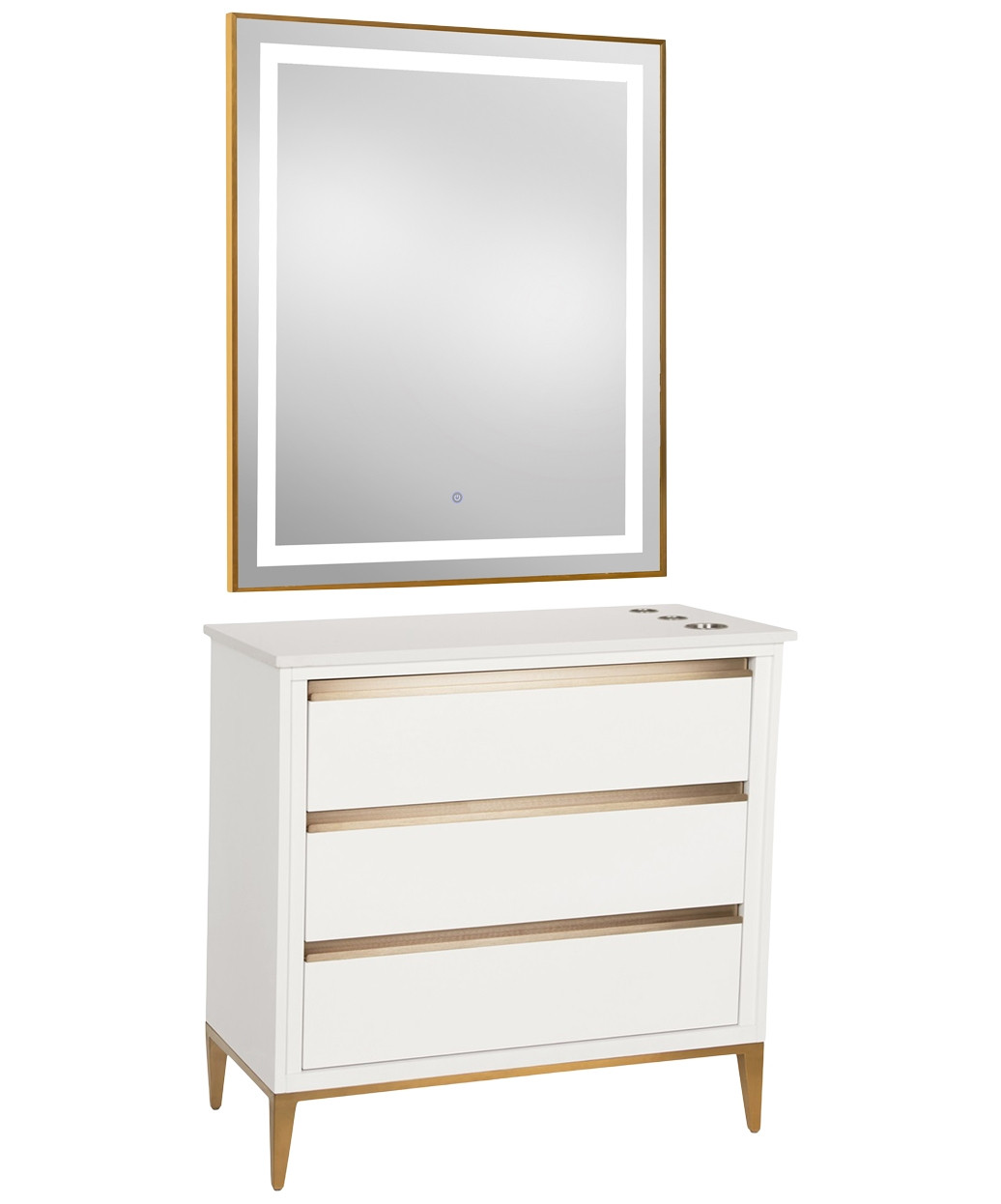 green emerald velvet dress Caraway 6-drawer Dresser with Mirror White – Furniture World (Las Vegas) main image 1