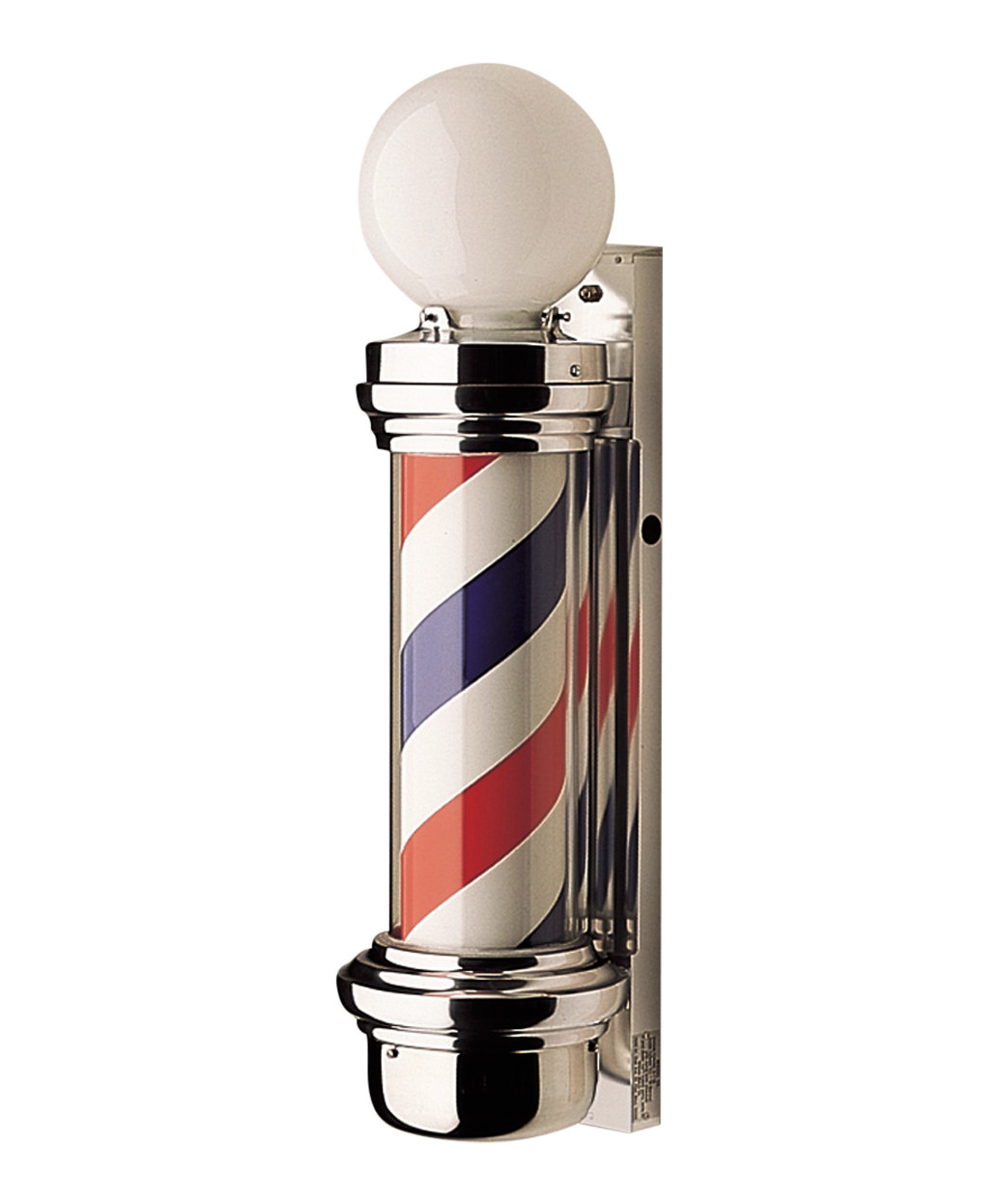 Marvy #55 Barber Pole with Glass Globe Top and 2 Lights for Barber