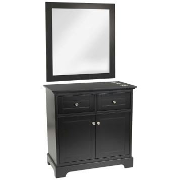 Hudson 36" Black Vanity Styling Station & Mirror