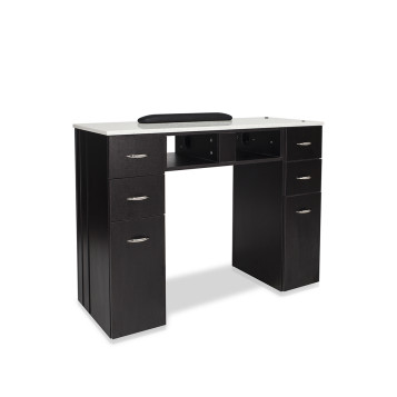 J&A White Granite Top Manicure Table