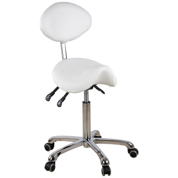Silver Fox 1025 Rolling Saddle Stool w/ Back