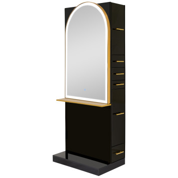 Milan Ultra Single Sided LED Styling Station w/ Shelf