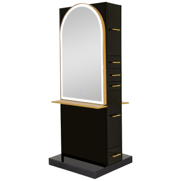 Milan Ultra Double Sided LED Styling Station w/ Shelf