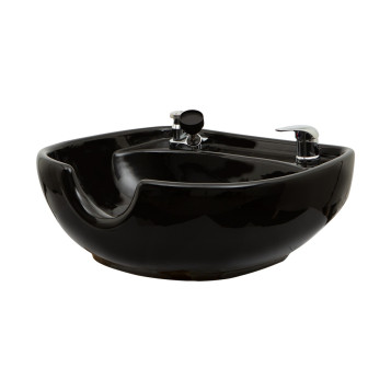 Stationary Porcelain Shampoo Bowl w/ Hardware - TS