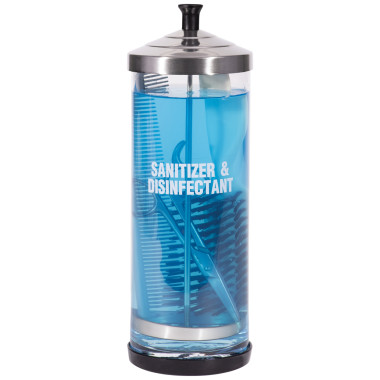 Burmax SC-551 Scalpmaster Barber Glass Sanitizing Jar - 39 oz. image