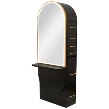 Pibbs PV801 Arched Styling Station & Mirror w/ Shelf image