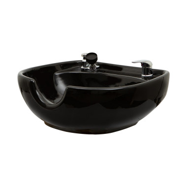 Stationary Porcelain Shampoo Bowl w/ Hardware - TS image