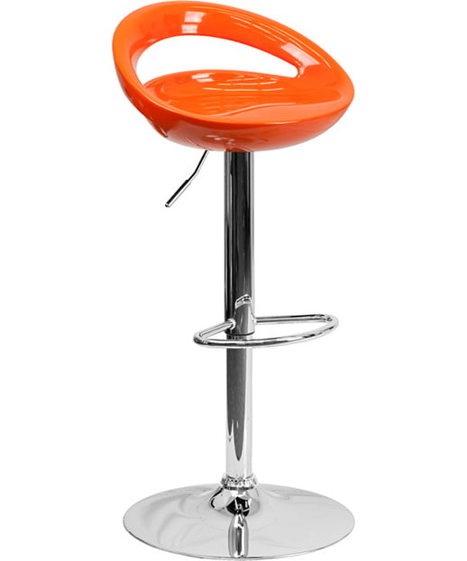 Contemporary Black Plastic Adjustable Height Stool