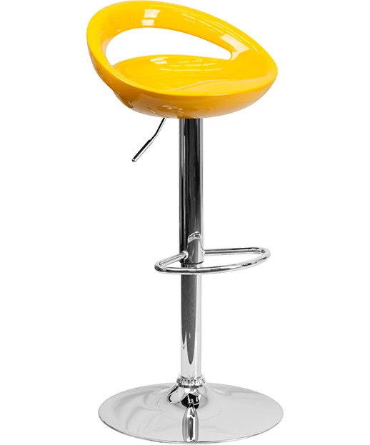 Contemporary Black Plastic Adjustable Height Stool