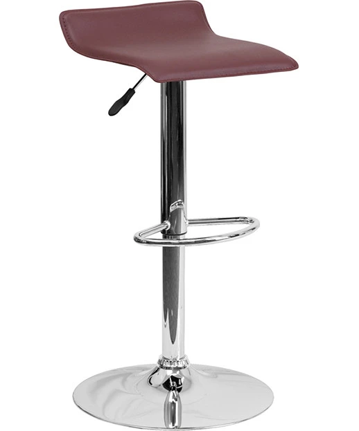 Contemporary Vinyl Adjustable Height Stool with Chrome Base