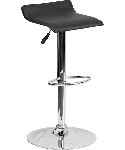 Contemporary Vinyl Adjustable Height Stool with Chrome Base