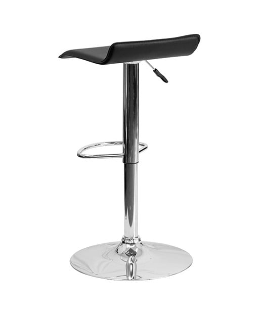 Contemporary Vinyl Adjustable Height Stool with Chrome Base