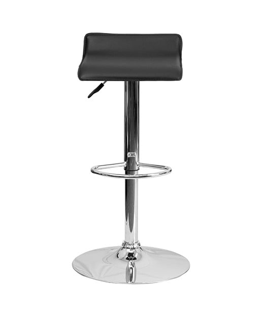 Contemporary Vinyl Adjustable Height Stool with Chrome Base