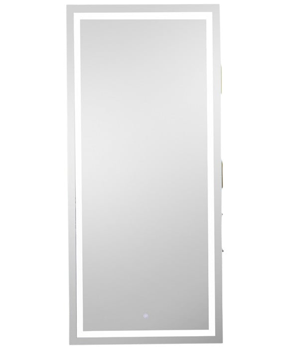 Pibbs 9110 Lumina Gold Handle LED Salon Mirror & Storage Server