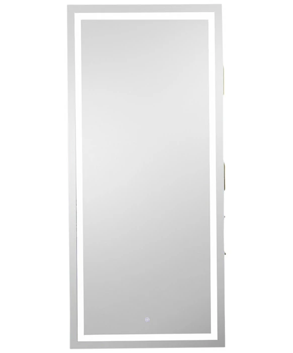 Pibbs 9110 Lumina Gold Handle LED Salon Mirror & Storage Server