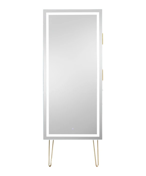 Pibbs 9110 Lumina LED Salon Mirror & Storage Server w/ Legs