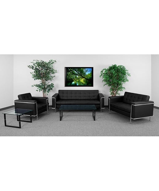 Contemporary Leather Sofa with Encasing Frame