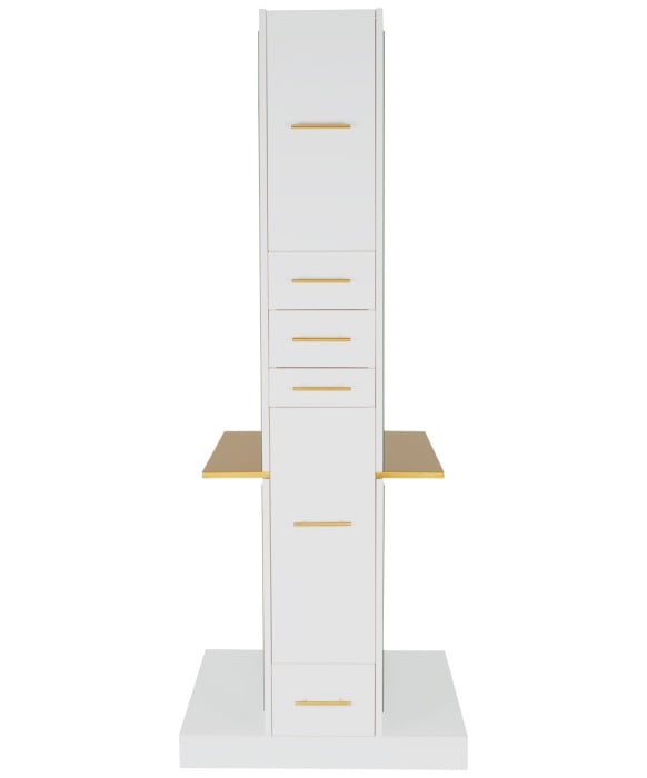 Milan Double Sided Styling Station w/ Shelf