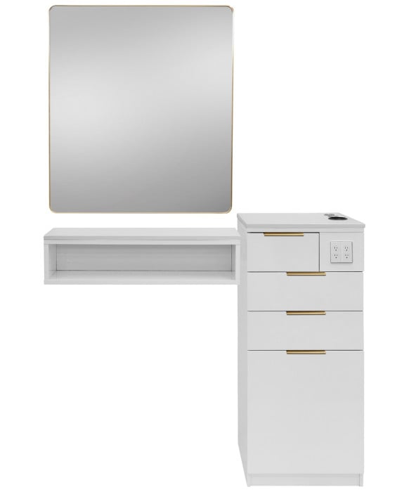 Pibbs Verona Cubby Styling Station & Mirror