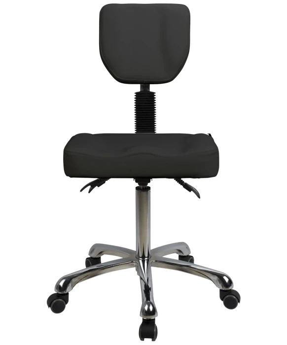 Silver Fox 1030 Rolling Stool w/ Back