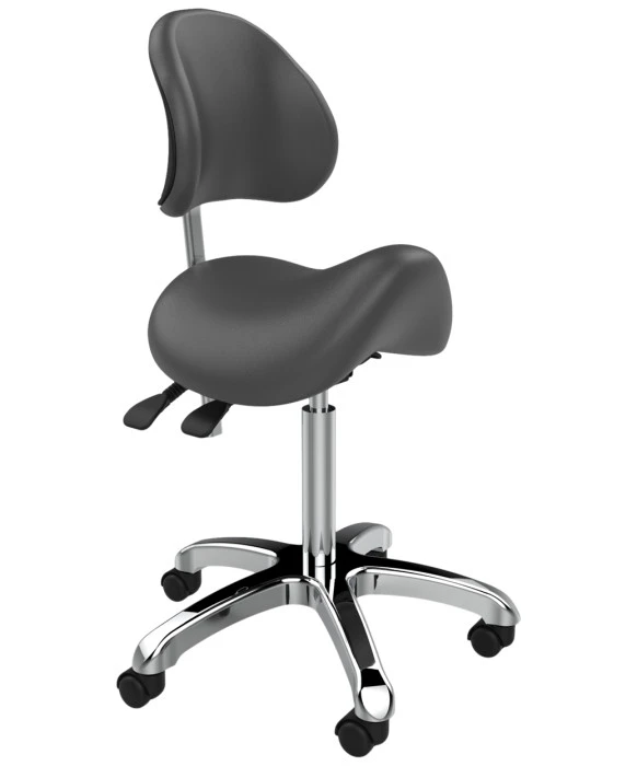 Silver Fox 1025A Adjustable Saddle Stool w/ Back