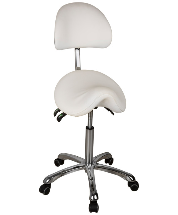 Silver Fox 1025A Adjustable Saddle Stool w/ Back