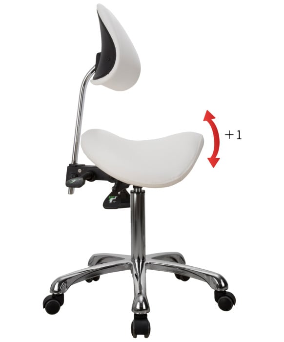Silver Fox 1025A Adjustable Saddle Stool w/ Back