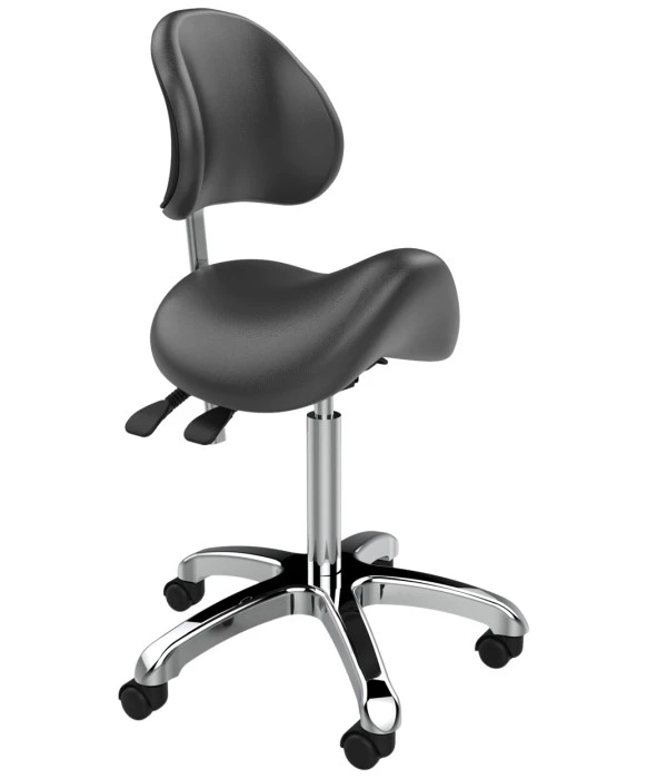 Silver Fox 1025A Adjustable Saddle Stool w/ Back