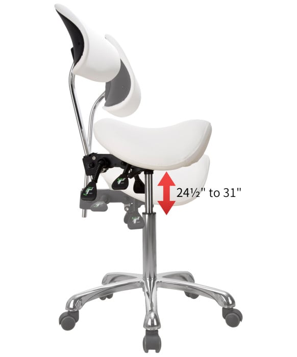 Silver Fox 1025A Adjustable Saddle Stool w/ Back