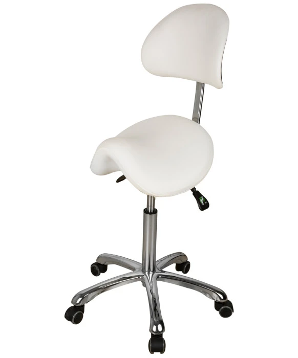 Silver Fox 1025A Adjustable Saddle Stool w/ Back