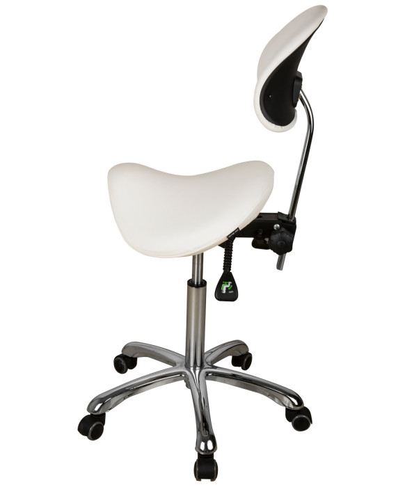 Silver Fox 1025A Adjustable Saddle Stool w/ Back