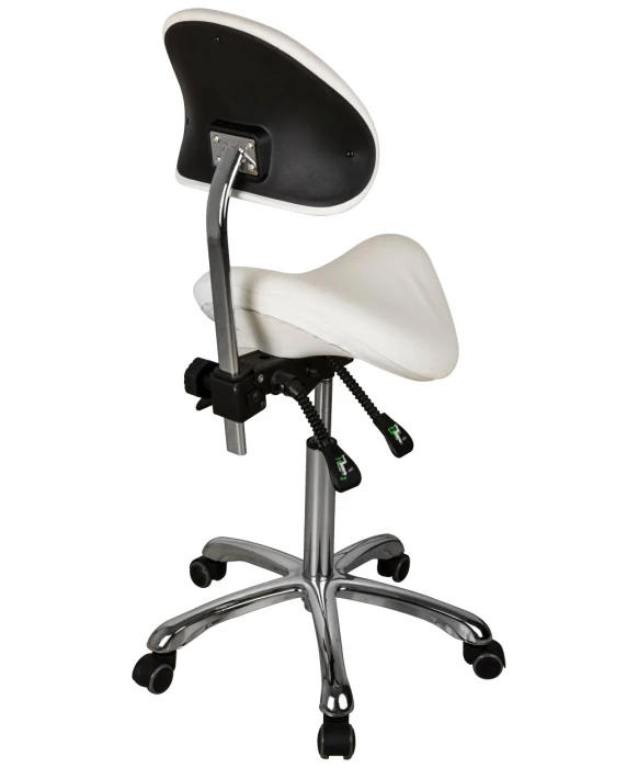 Silver Fox 1025A Adjustable Saddle Stool w/ Back