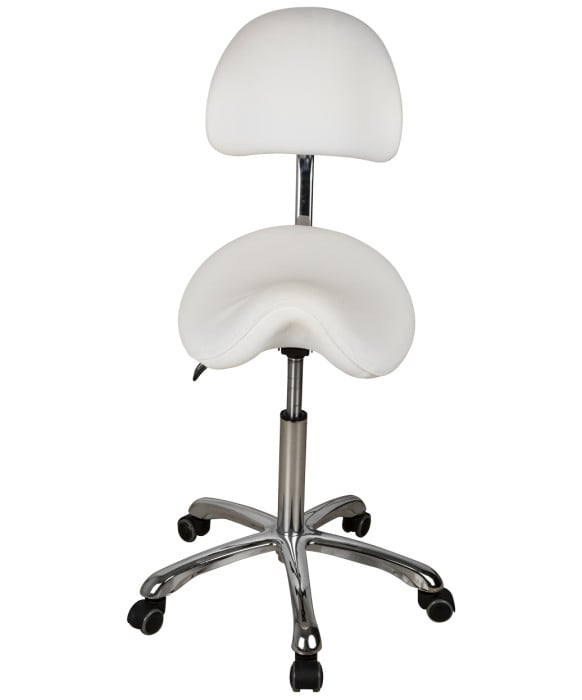 Silver Fox 1025A Adjustable Saddle Stool w/ Back