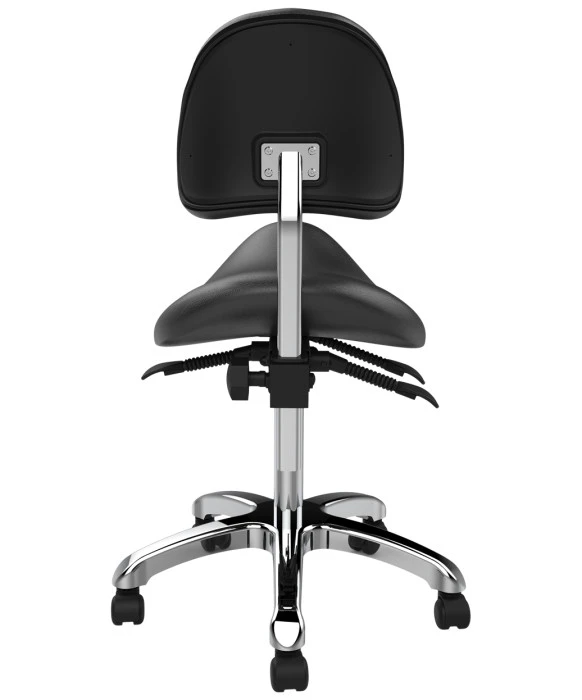 Silver Fox 1025A Adjustable Saddle Stool w/ Back