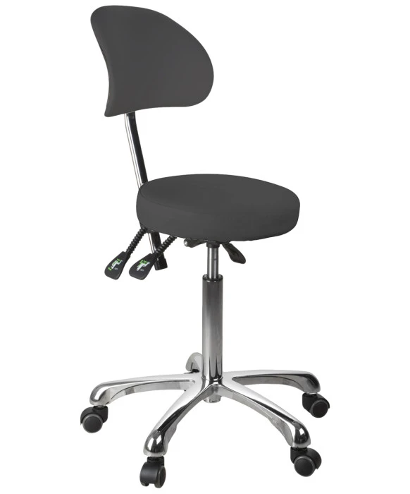 Silver Fox 1025B Adjustable Round Stool w/ Back