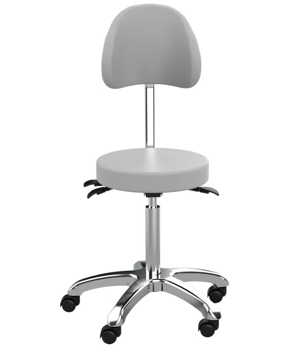 Silver Fox 1025B Adjustable Round Stool w/ Back