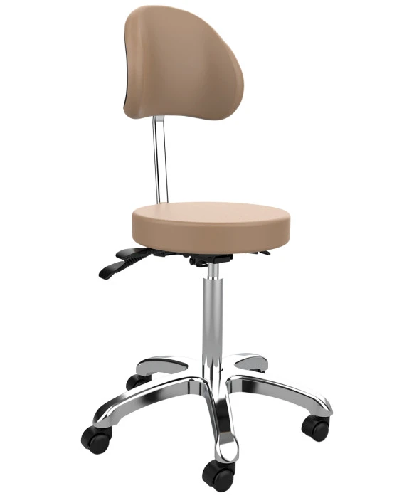 Silver Fox 1025B Adjustable Round Stool w/ Back