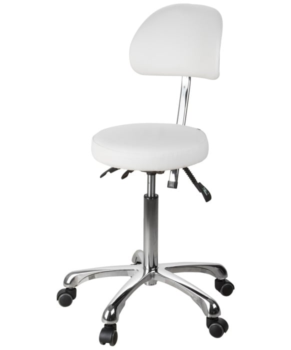 Silver Fox 1025B Adjustable Round Stool w/ Back