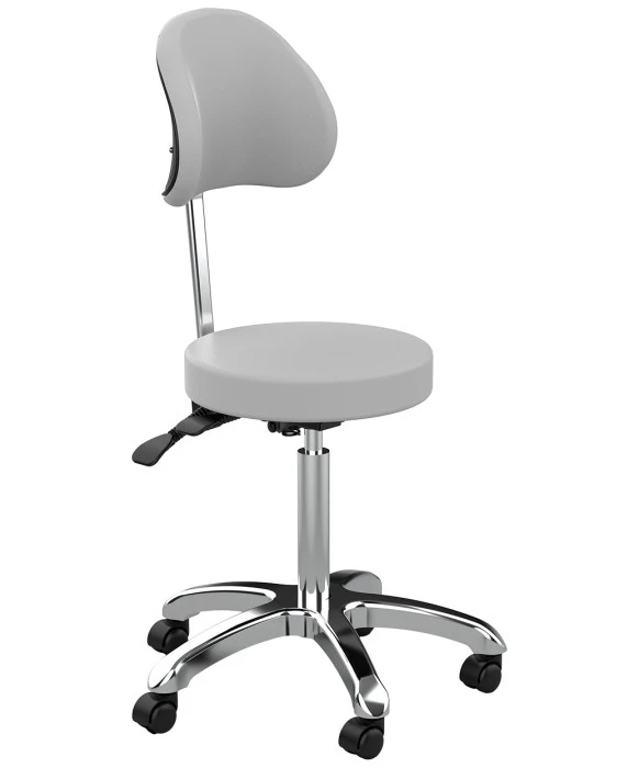 Silver Fox 1025B Adjustable Round Stool w/ Back