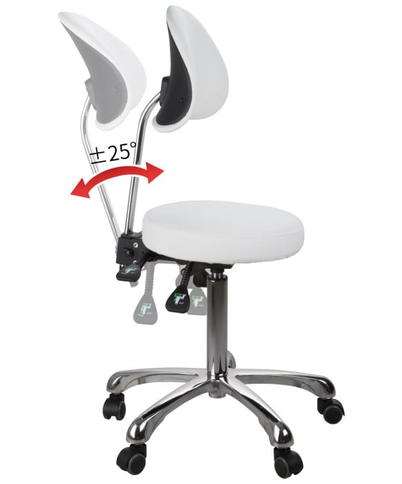 Silver Fox 1025B Adjustable Round Stool w/ Back